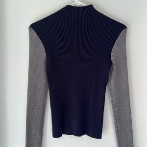 Two-toned Navy and Gray Mock Turtleneck